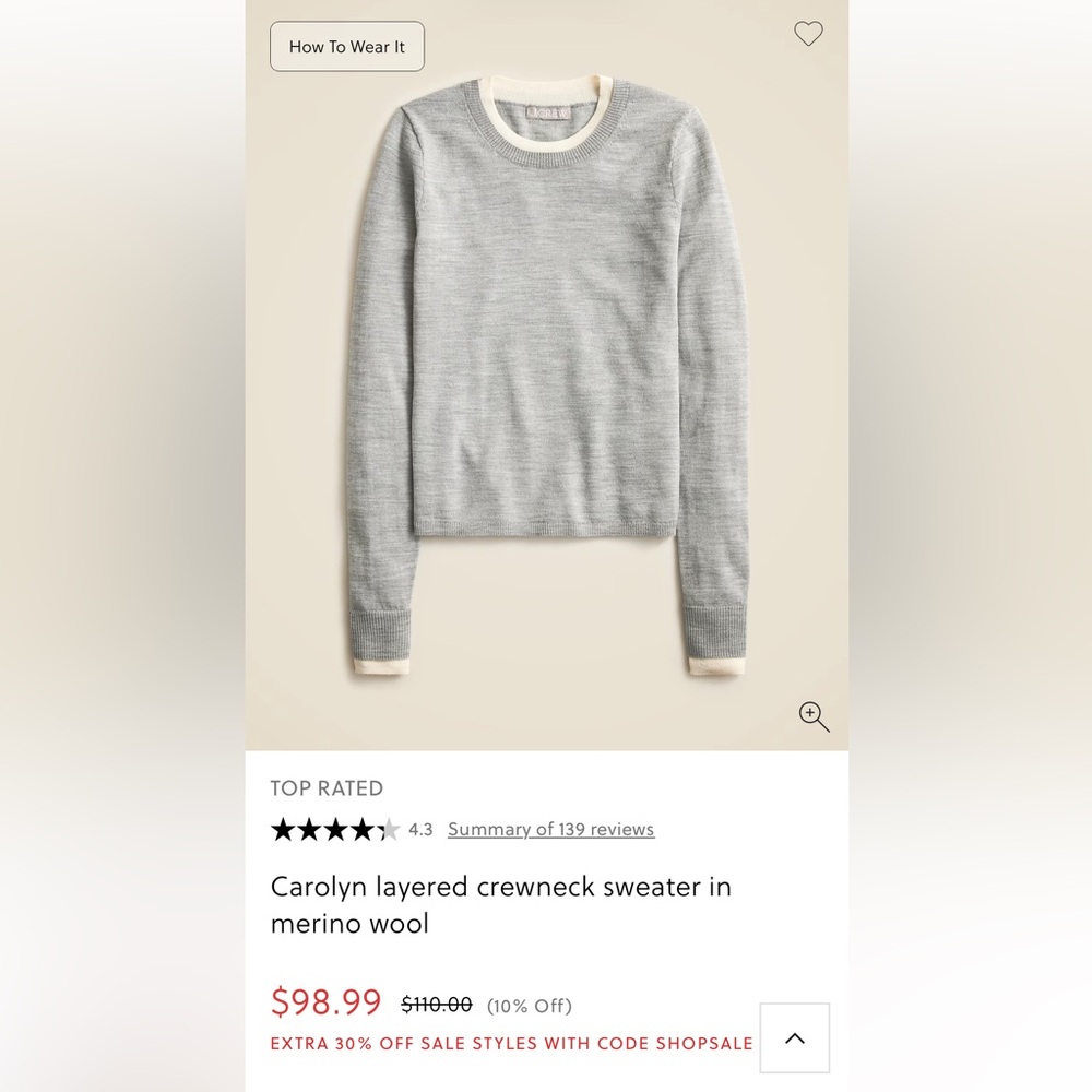 J. Crew Heather Gray Crewneck Sweater
